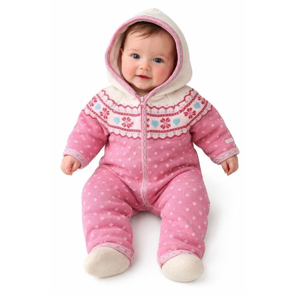 Vintage 90’s Small Wonders Pink Knit Nordic/Fair Isle Fleece Lined Jumpsuit Size